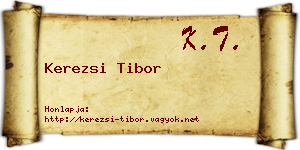 Kerezsi Tibor névjegykártya
